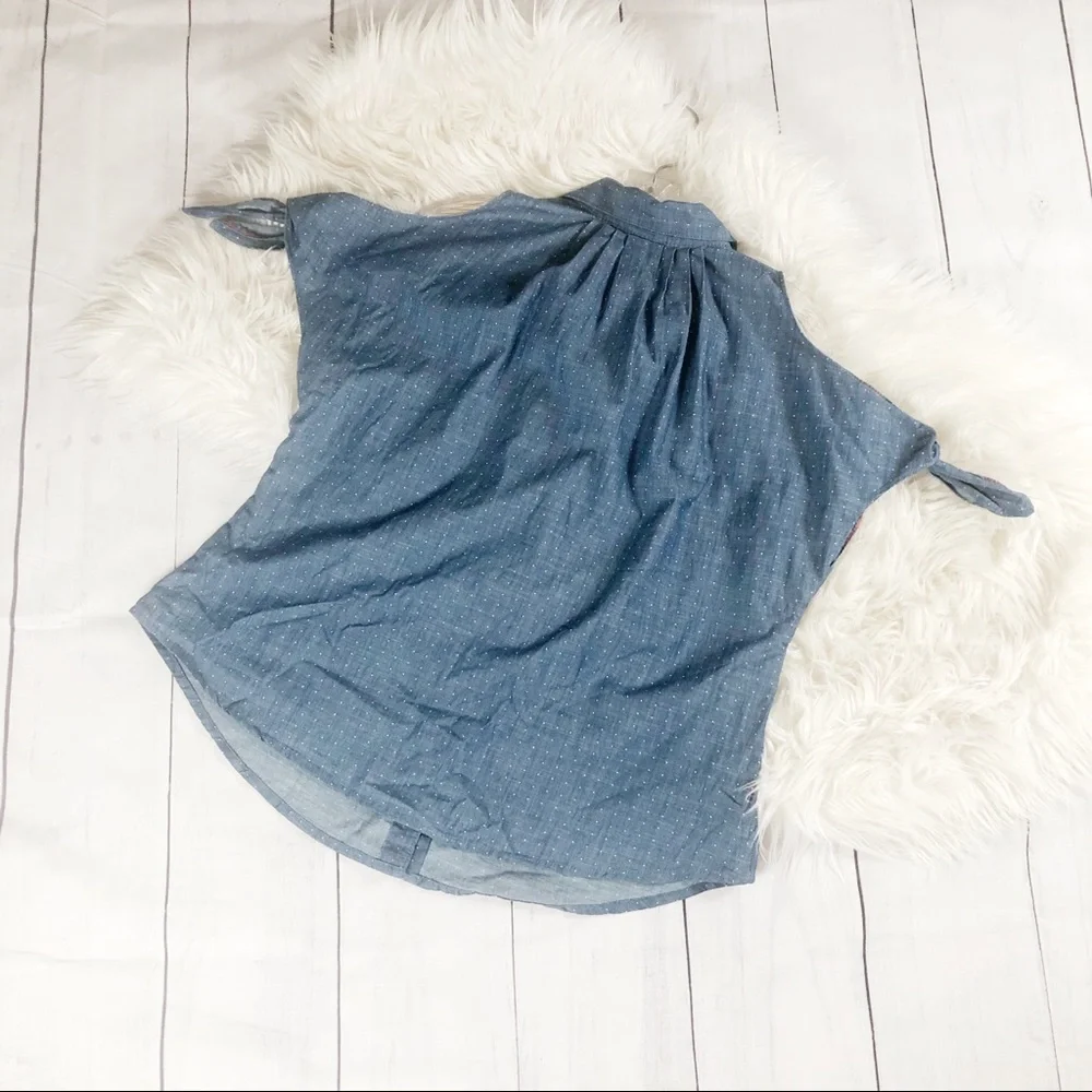 🆕 Holding Horses‎ Split Sleeve Chambray Blue Top 8